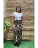 Vintage εμπριμέ wrap φούστα maxi