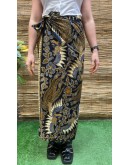 Vintage εμπριμέ wrap φούστα maxi