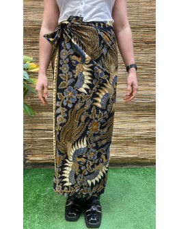 Vintage εμπριμέ wrap φούστα maxi
