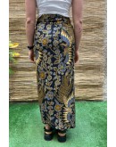 Vintage εμπριμέ wrap φούστα maxi