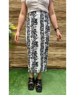 Vintage εμπριμέ wrap φούστα midi