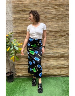 Vintage φλοράλ wrap φούστα maxi