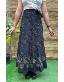 Vintage εμπριμέ wrap φούστα maxi