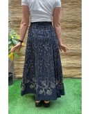 Vintage εμπριμέ wrap φούστα maxi