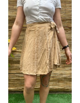 Vintage wrap φούστα mini με κεντημένες λεπτομέρειες 