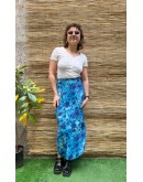Vintage εμπριμέ wrap φούστα maxi
