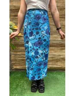 Vintage εμπριμέ wrap φούστα maxi