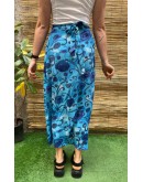 Vintage εμπριμέ wrap φούστα maxi
