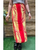 Vintage εμπριμέ wrap φούστα maxi