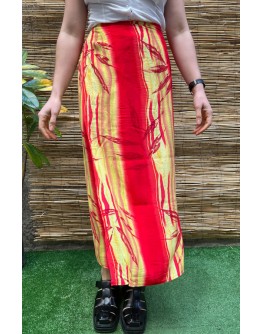 Vintage εμπριμέ wrap φούστα maxi