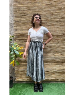 Vintage εμπριμέ wrap φούστα midi