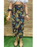 Vintage εμπριμέ wrap φούστα maxi