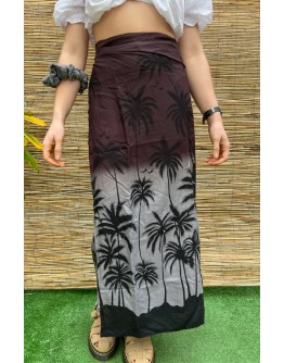 Vintage εμπριμέ wrap φούστα maxi