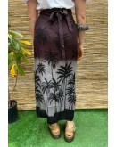 Vintage εμπριμέ wrap φούστα maxi