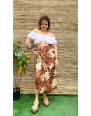 Vintage εμπριμέ wrap φούστα midi