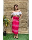 Vintage εμπριμέ wrap φούστα maxi