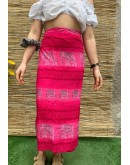 Vintage εμπριμέ wrap φούστα maxi