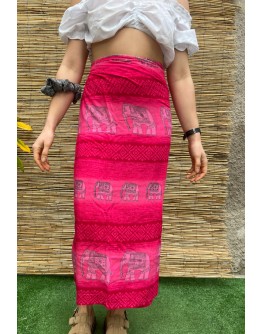Vintage εμπριμέ wrap φούστα maxi