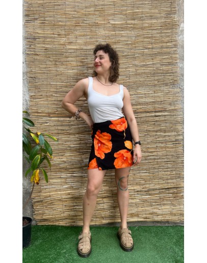 Vintage floral wrap skirt mini