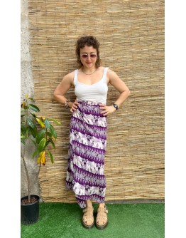 Vintage εμπριμέ wrap φούστα maxi