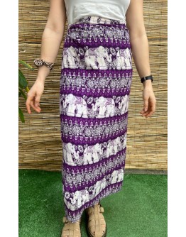 Vintage εμπριμέ wrap φούστα maxi