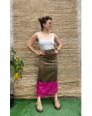 Vintage εμπριμέ wrap φούστα maxi