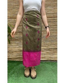 Vintage εμπριμέ wrap φούστα maxi