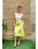 Vintage εμπριμέ wrap φούστα midi