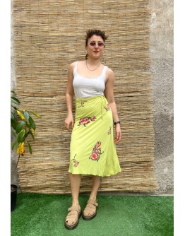 Vintage εμπριμέ wrap φούστα midi