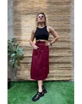Vintage εμπριμέ wrap φούστα midi