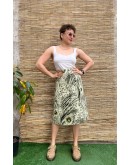 Vintage εμπριμέ wrap φούστα midi