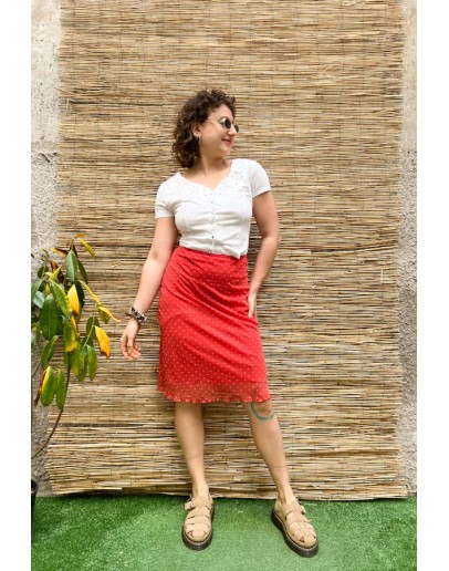 Vintage polka dot skirt midi M