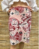 Vintage printed skirt midi L