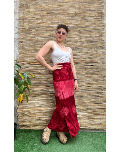 Vintage εμπριμέ wrap φούστα maxi