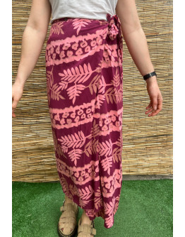 Vintage εμπριμέ wrap φούστα maxi L