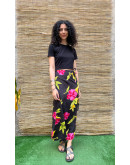 Vintage floral wrap skirt maxi