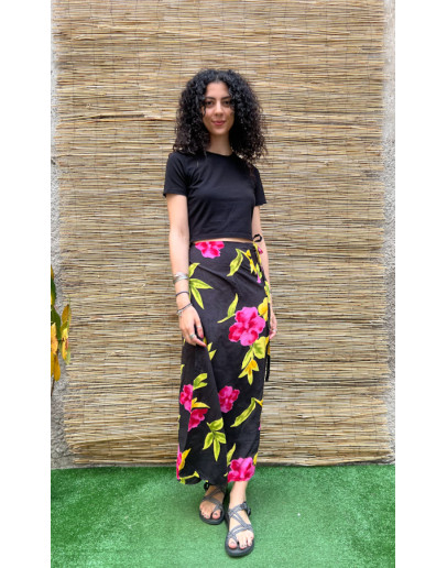 Vintage floral wrap skirt maxi