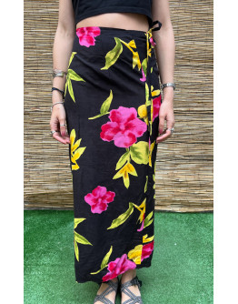 Vintage φλοράλ wrap φούστα maxi