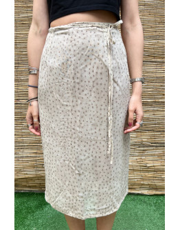 Vintage πουά  wrap φούστα midi