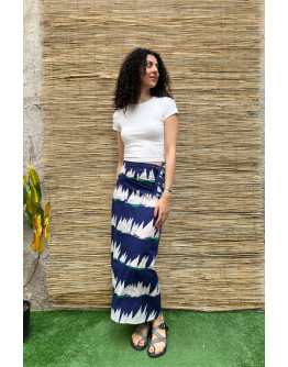 Vintage εμπριμέ wrap φούστα maxi 