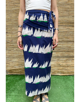 Vintage εμπριμέ wrap φούστα maxi 
