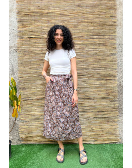 Vintage φλοράλ wrap φούστα maxi