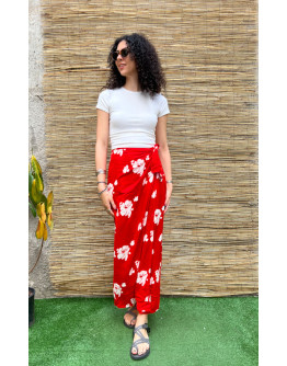 Vintage φλοράλ wrap φούστα maxi L
