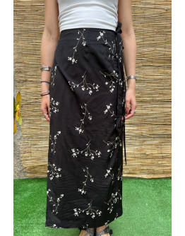Vintage φλοράλ wrap φούστα maxi