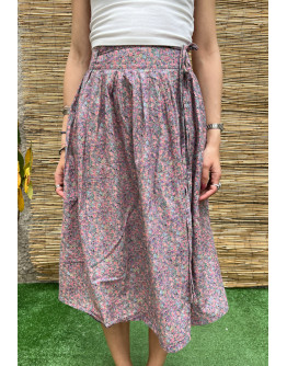 Vintage φλοράλ wrap φούστα midi