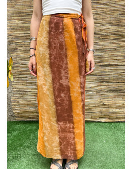 Vintage εμπριμέ wrap φούστα maxi 