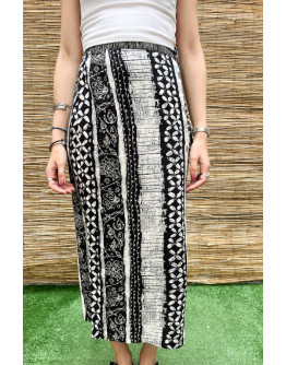 Vintage εμπριμέ wrap φούστα maxi XXL