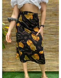 Vintage φλοράλ wrap φούστα midi