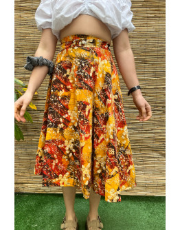 Vintage εμπριμέ wrap φούστα midi 