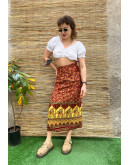 Vintage έθνικ wrap φούστα maxi